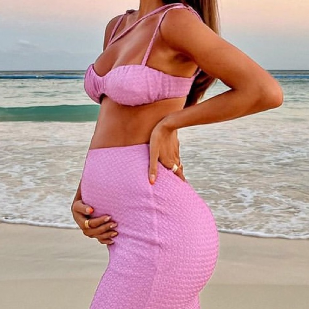 Pink Track pants pull up waste  straight leg 33/32